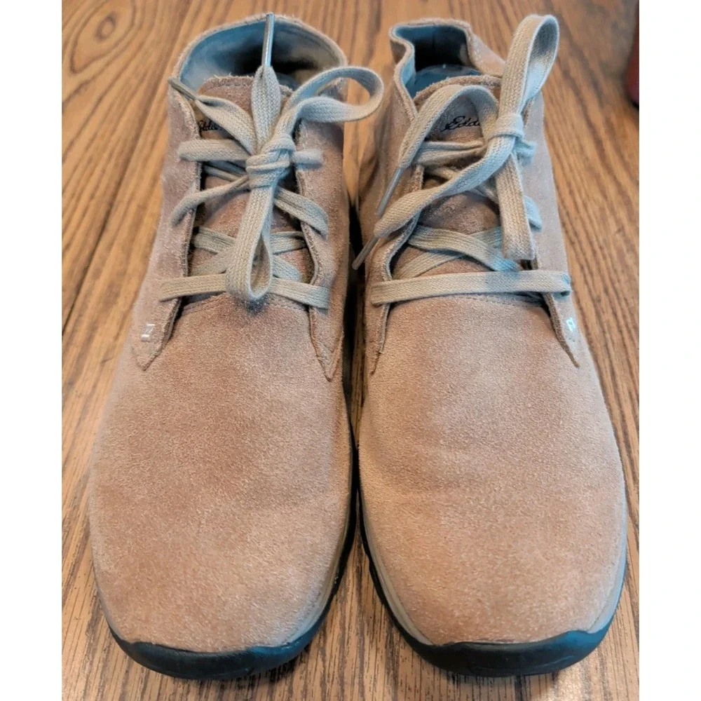 Eddie Bauer Suede Chukka Boots Men Size 11 Beige Leather Lace Up Ankle Casual